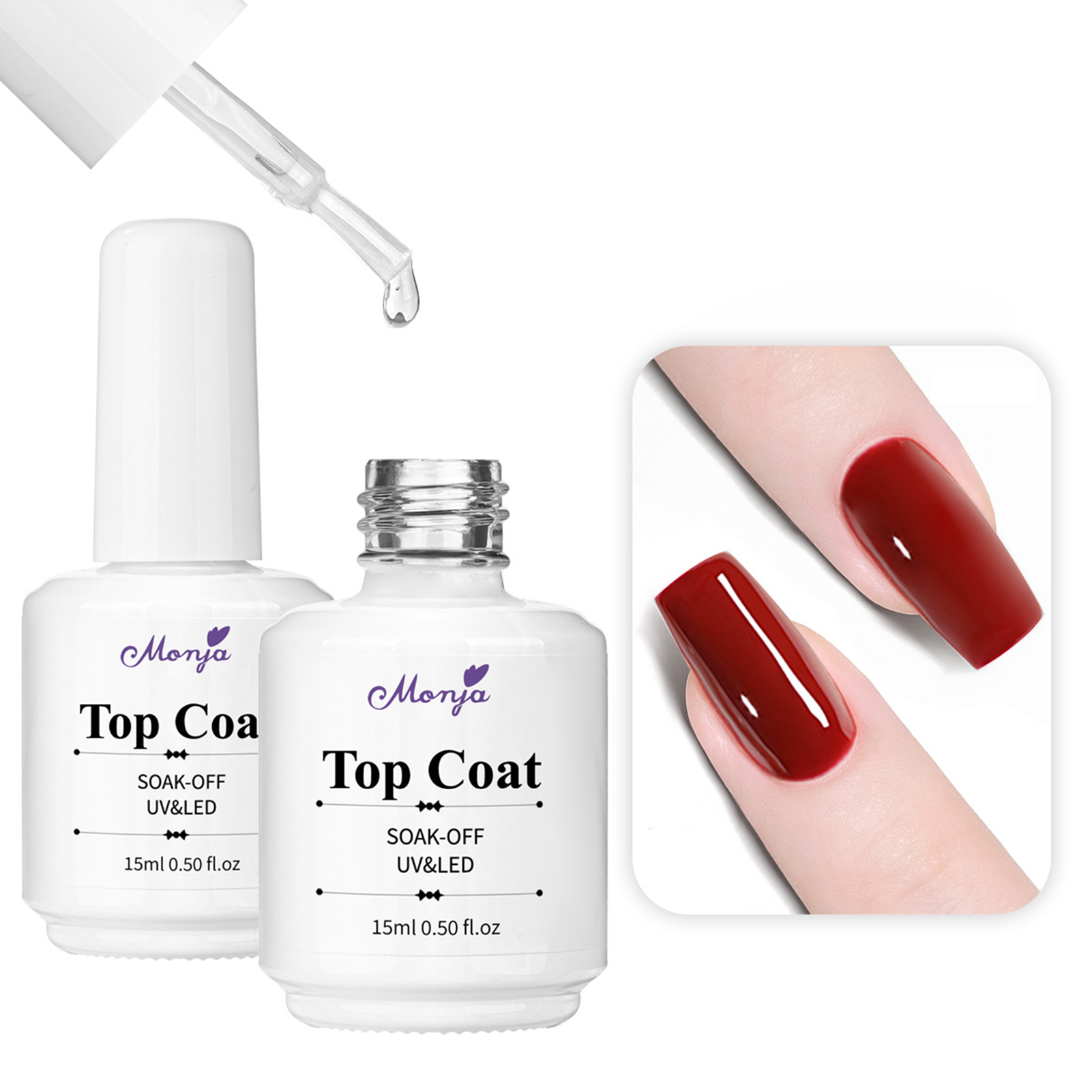 Gel Top Coat - 15ml Top Coat No Wipe For