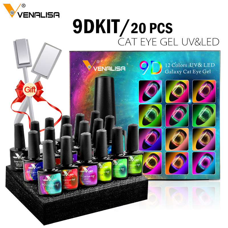 Gel Top Coat - 20pcs/kit New 9D Galaxy Cat Eye