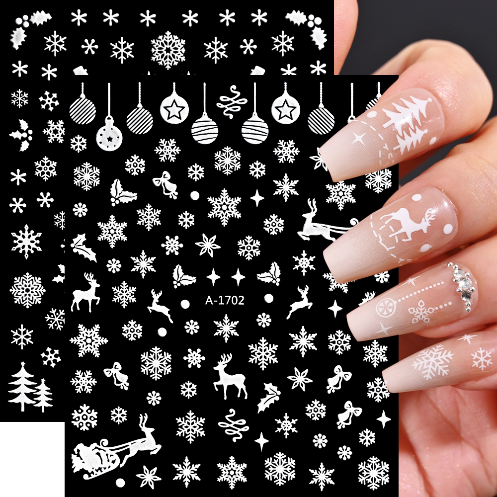 Nail Art Xmas Design - 1pcs Winter Snowflake Nail Art Stickers