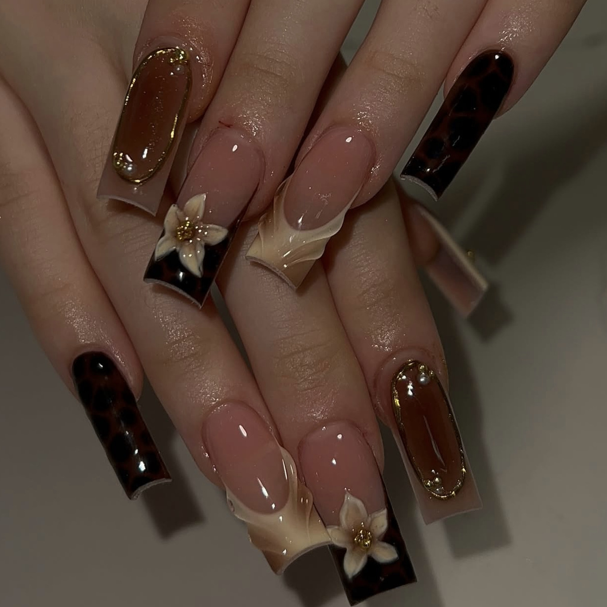 Nail Art Leopard - 24 medium water pipe nail piece