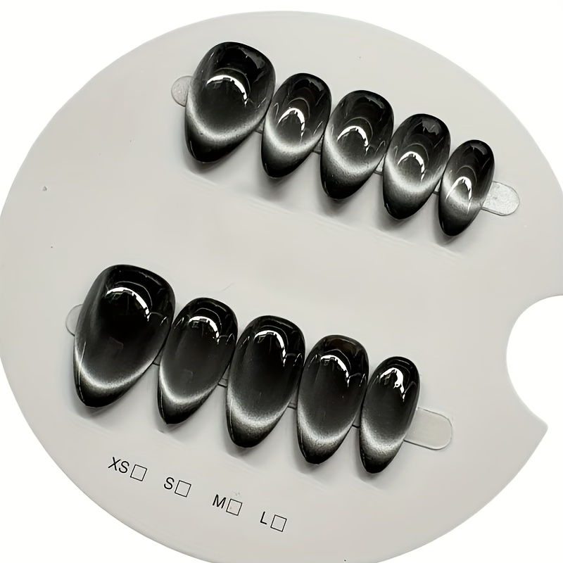 Nail Art Full Cat Eye - 10Pcs Handmade Cat Eye Press On