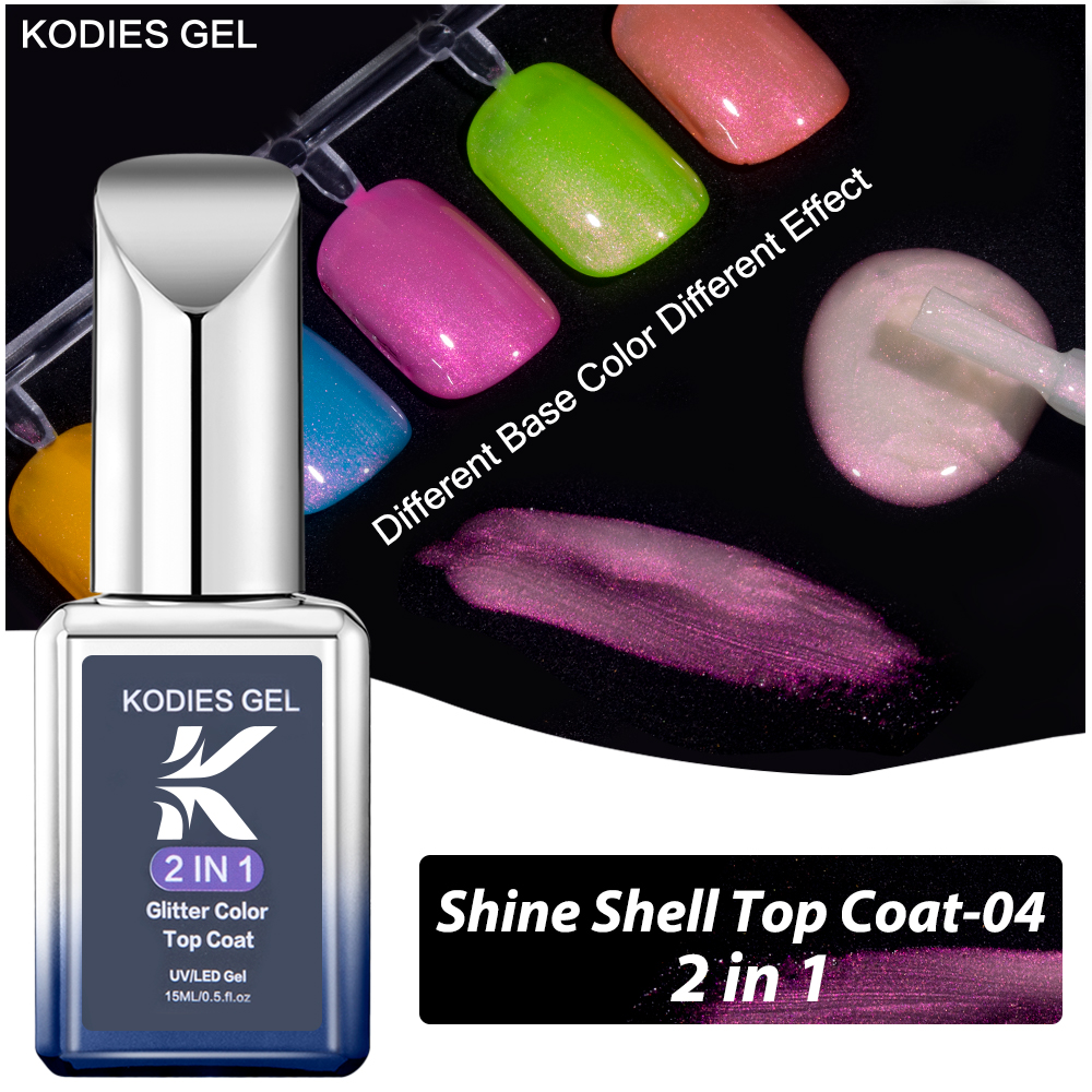 Gel Top Coat - KODIES GEL Glitter Top Coat Aurora