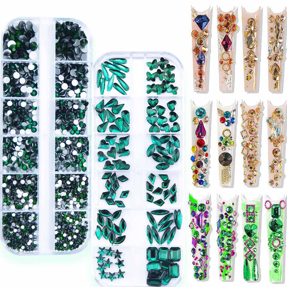 2Boxes Emerald Green Nail Rhin – обзор и цена Nail Art Emerald Green