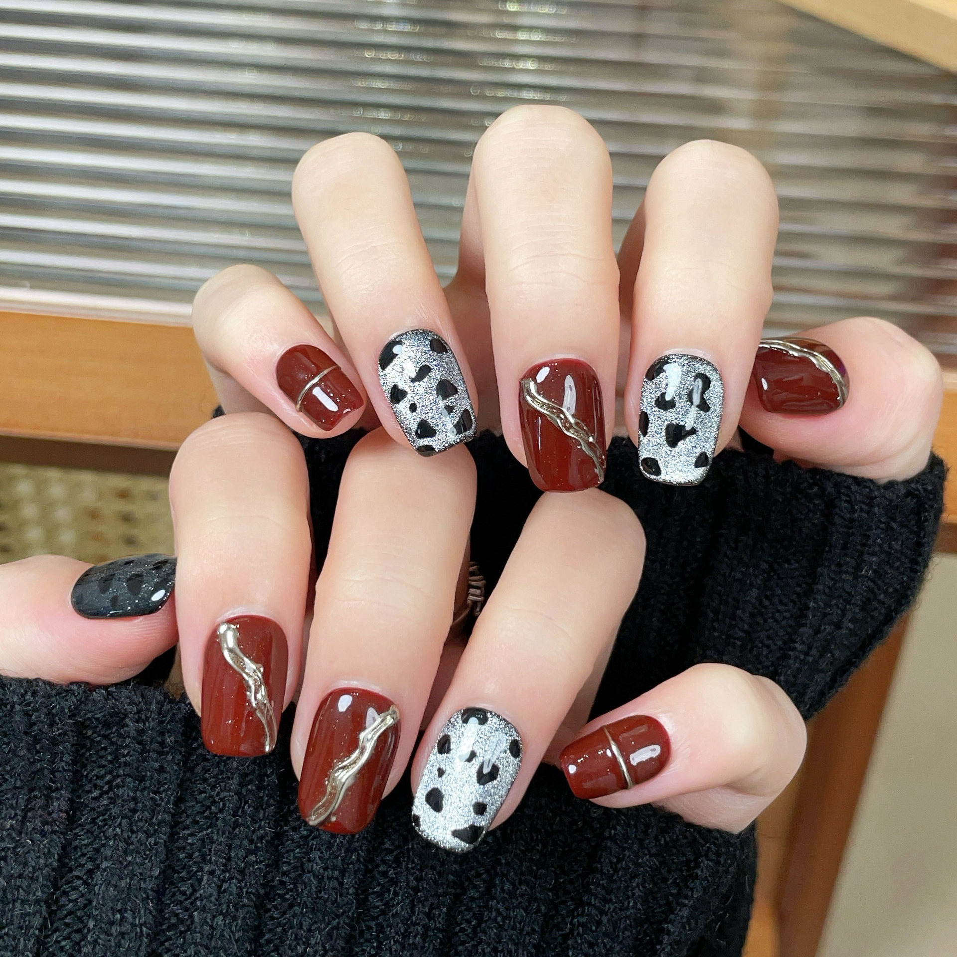 10 PCS Luxury Handmade Short R – обзор и цена Nail Art Full Cat Eye