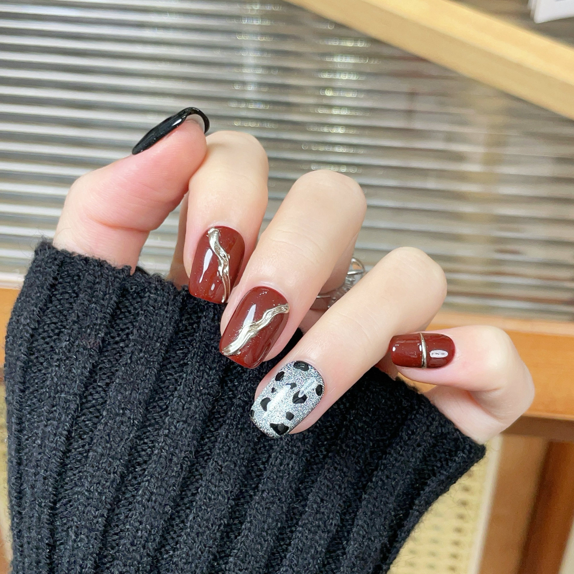 10 PCS Luxury Handmade Short R – обзор и цена Nail Art Full Cat Eye
