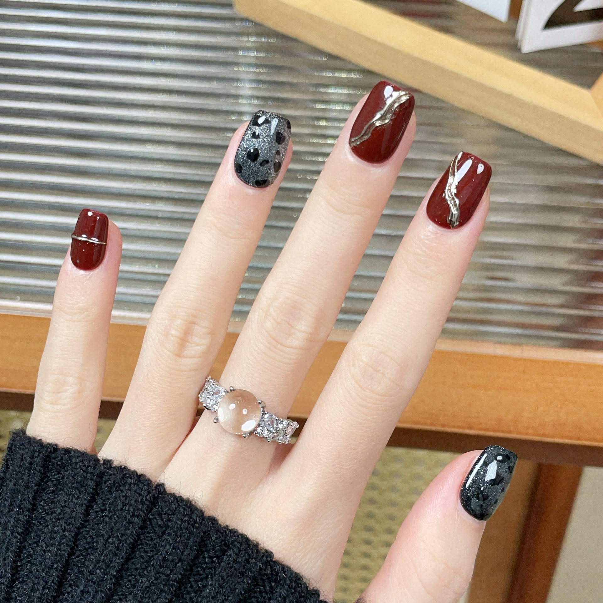 10 PCS Luxury Handmade Short R – обзор и цена Nail Art Full Cat Eye