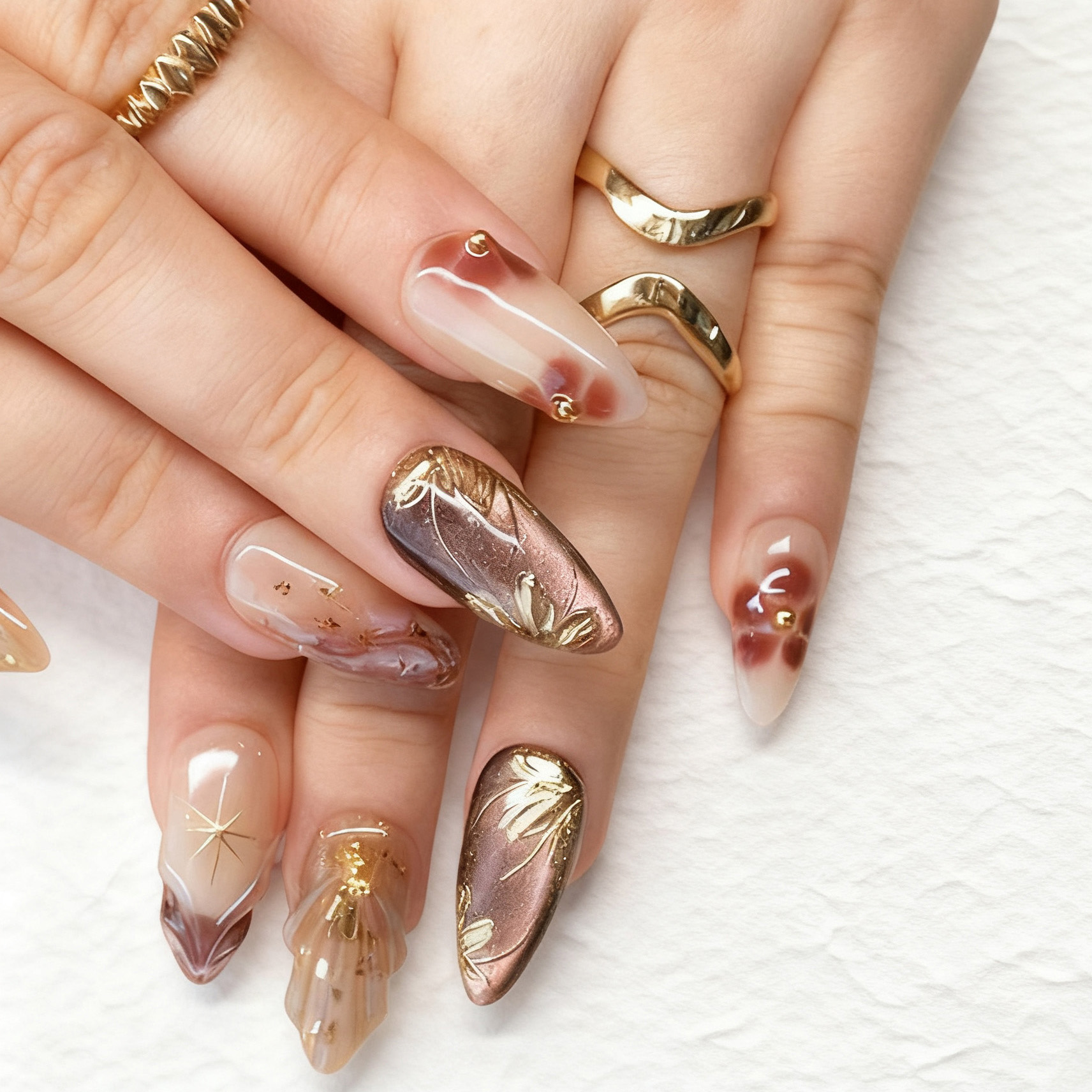 24pcs Flower False Nails Brown – обзор и цена Nail Art Leopard