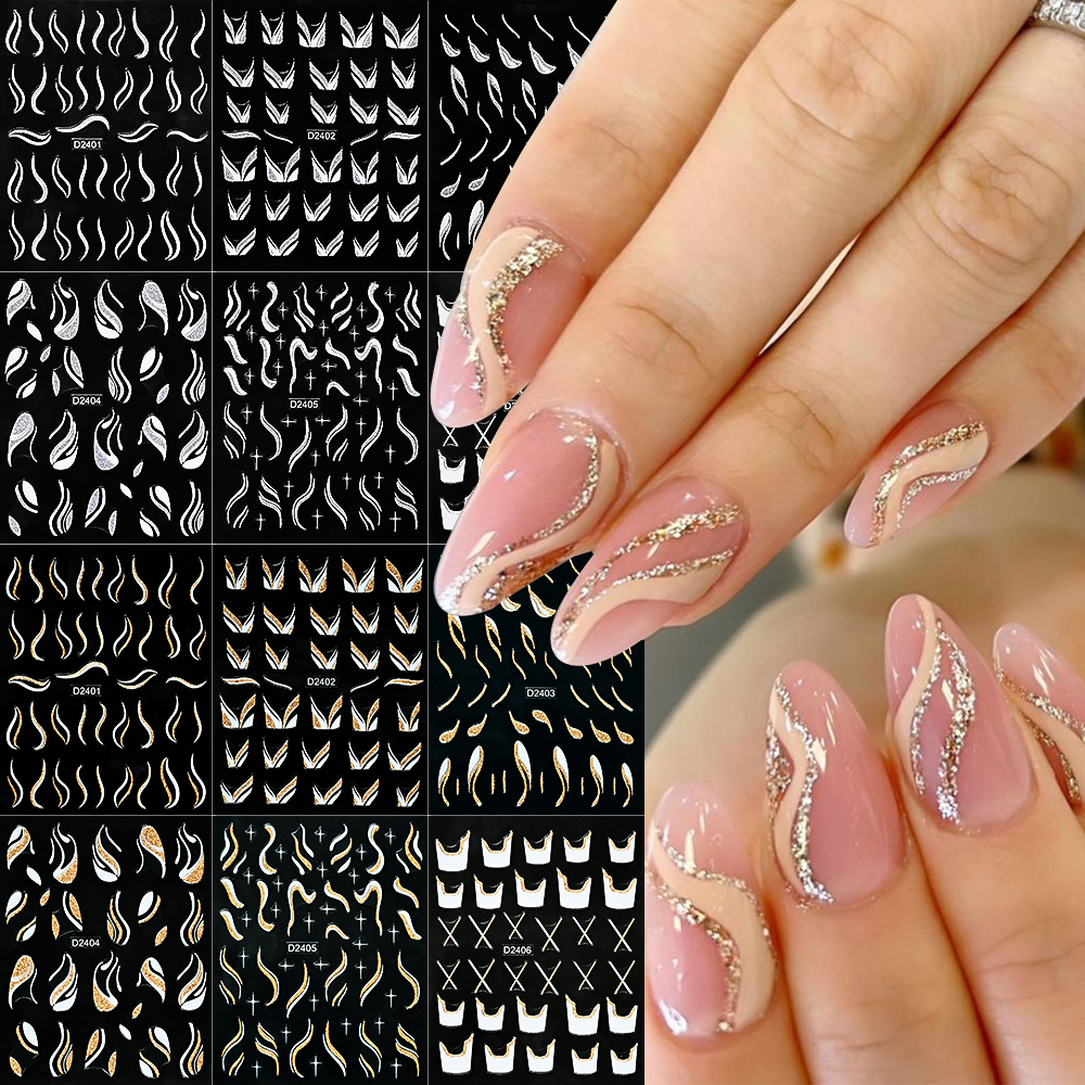 1pcs Gold Glitter French Desig – обзор и цена Nail Art Xmas Design