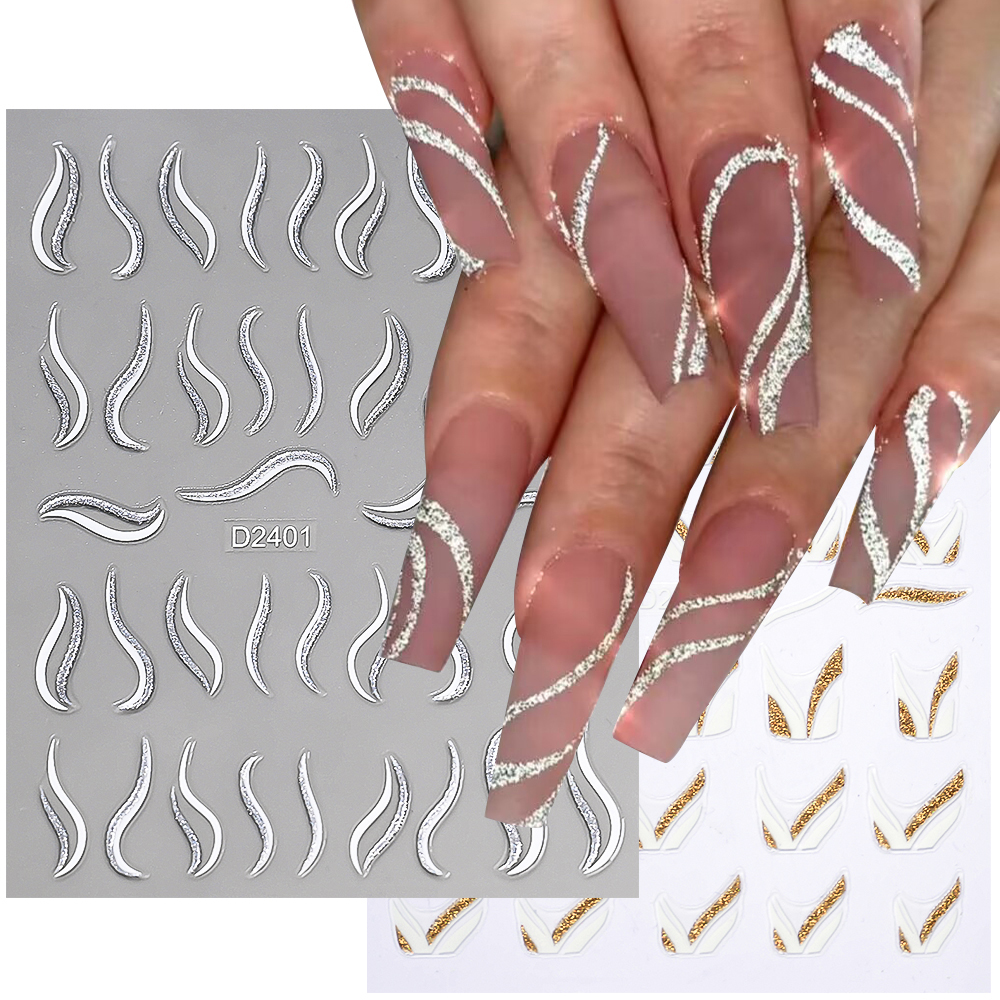 1pcs Gold Glitter French Desig – обзор и цена Nail Art Xmas Design