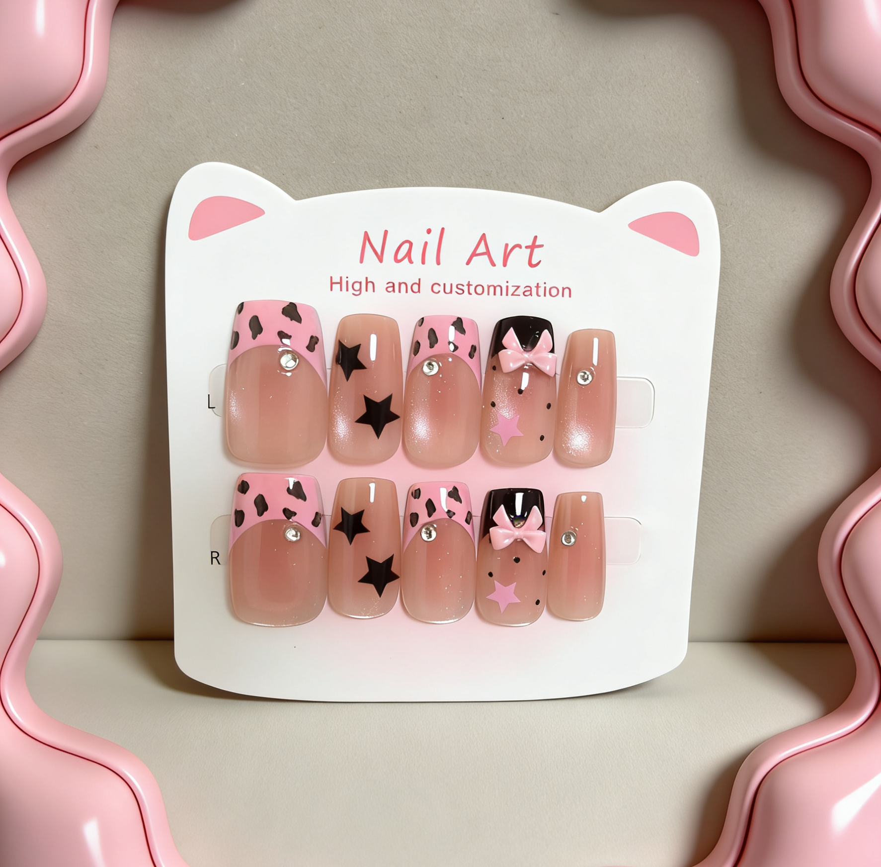 10pcs Short Square Press On Na – обзор и цена Nail Art Leopard