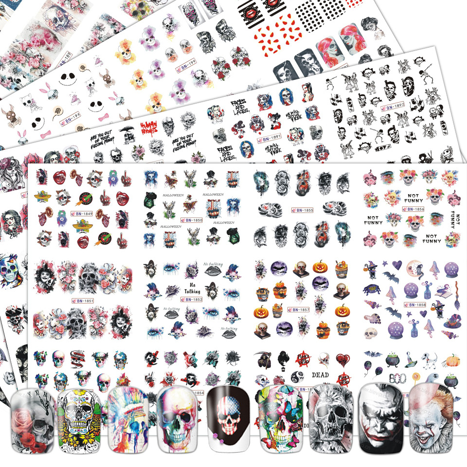12 Sheets Various Halloween El – обзор и цена Nail Art Zombie