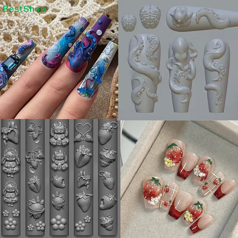 〔R〕3D Nail Art Silicone Molds  – обзор и цена Nail Art Strawberry