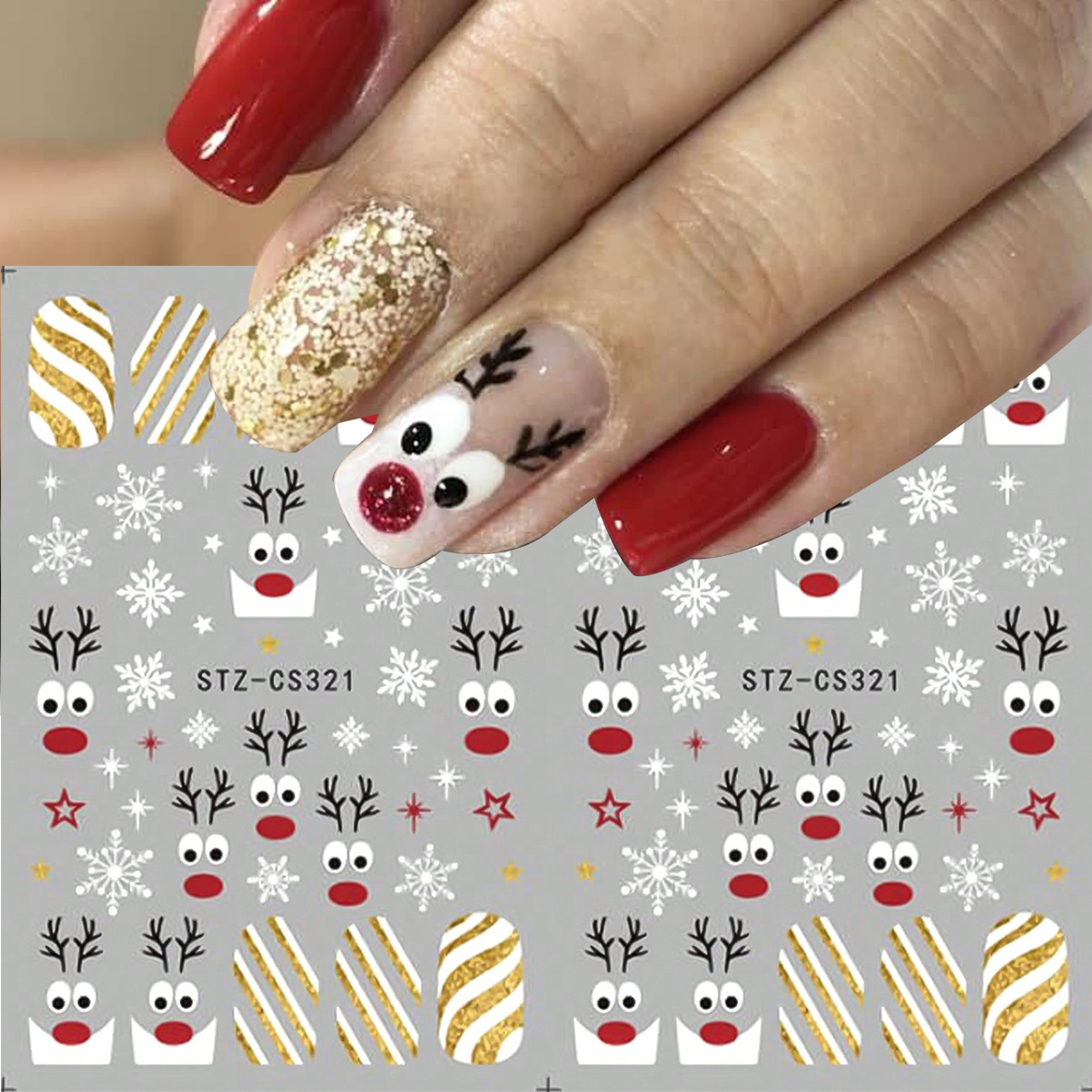 2pcs Christmas Nail Art Sticke – обзор и цена Nail Art Xmas Design