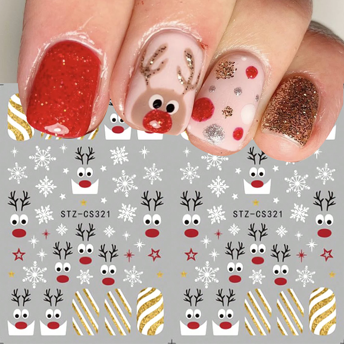 2pcs Christmas Nail Art Sticke – обзор и цена Nail Art Xmas Design