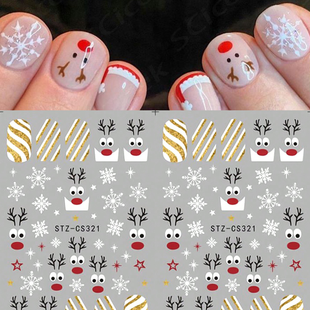 2pcs Christmas Nail Art Sticke – обзор и цена Nail Art Xmas Design