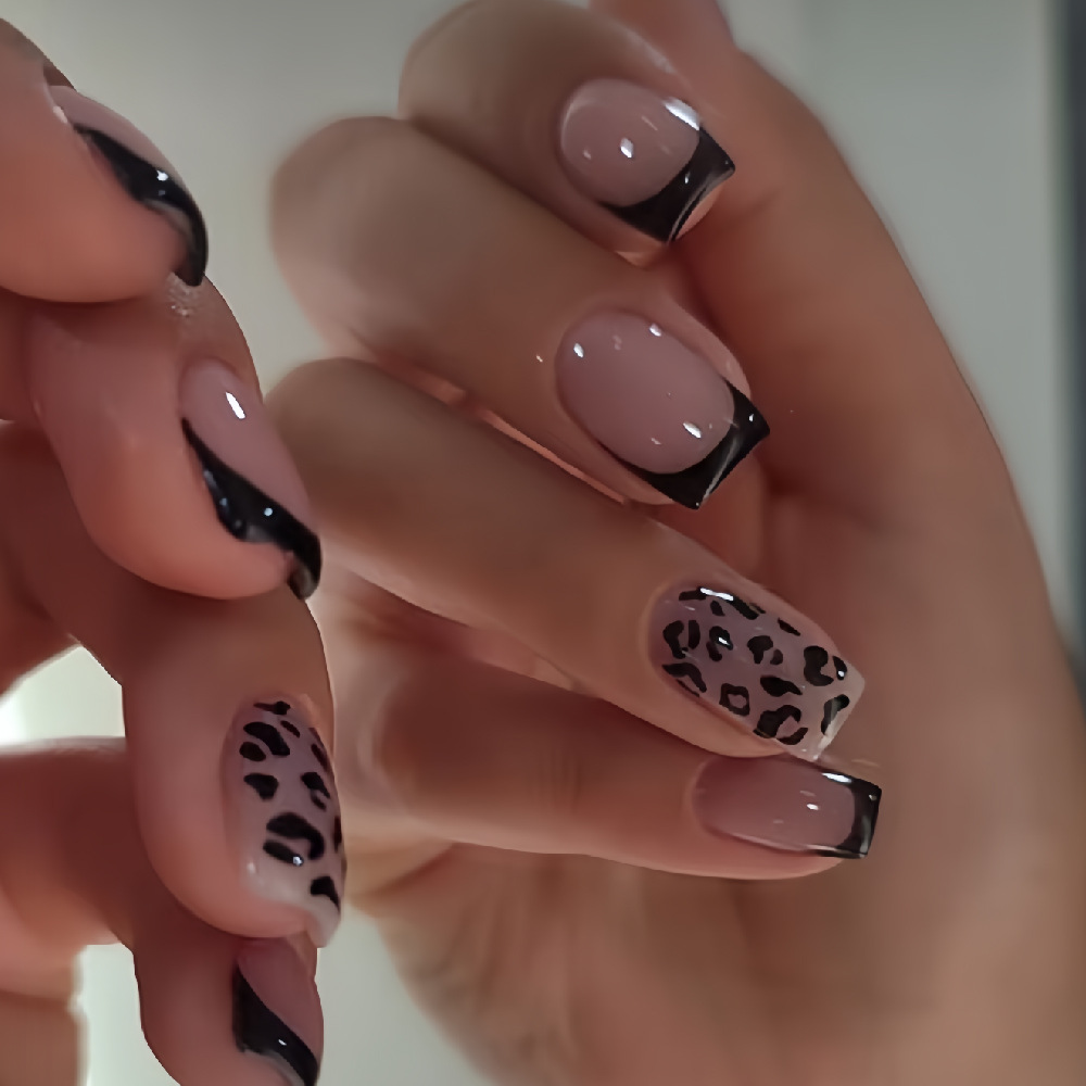 24Pcs French Short Red Leopard – обзор и цена Nail Art Leopard