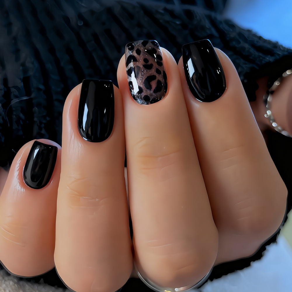 24Pcs French Short Red Leopard – обзор и цена Nail Art Leopard