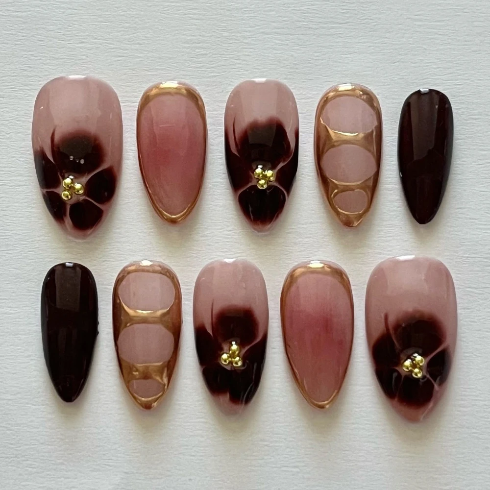 Hand-Painted Almond Flowers Ha – обзор и цена Nail Art Leopard