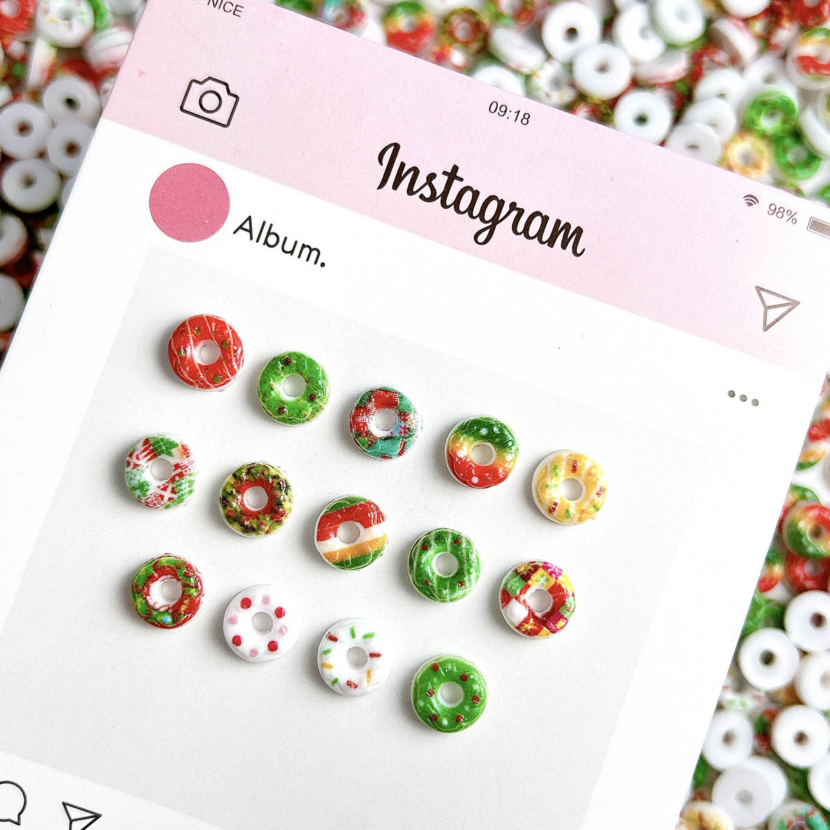 30PCS 3D Acrylic Doughnuts Bre – обзор и цена Nail Art Xmas Design