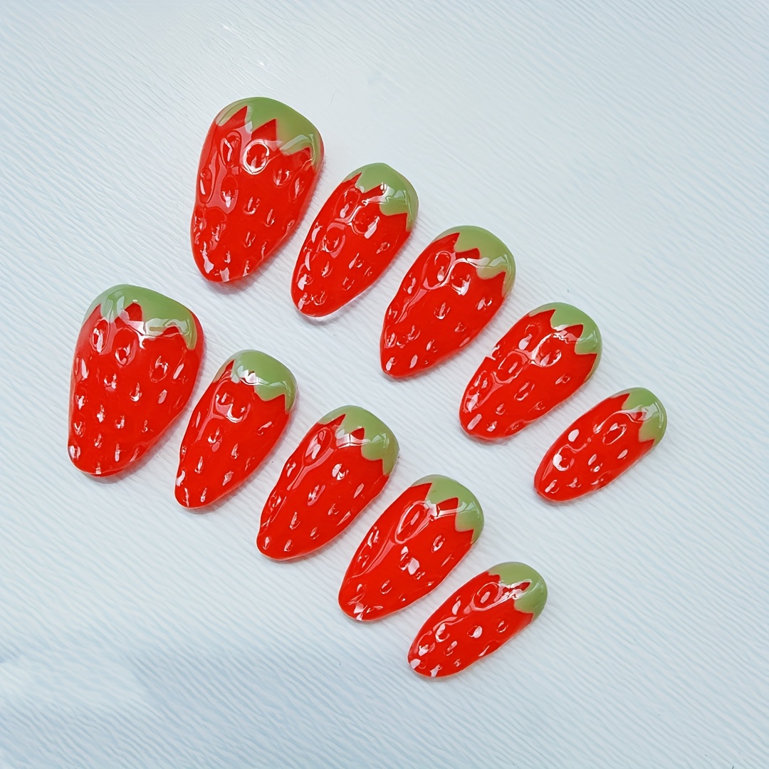 10pcs high-end Short stereosco – обзор и цена Nail Art Strawberry