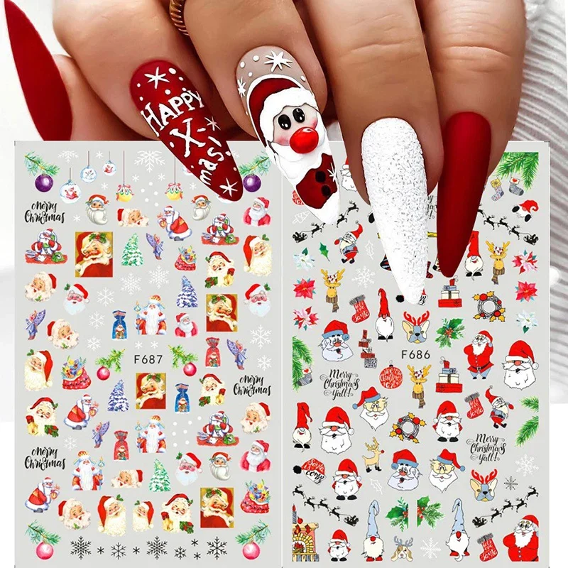 Xmas Nails Stickers Winter San – обзор и цена Nail Art Xmas Design