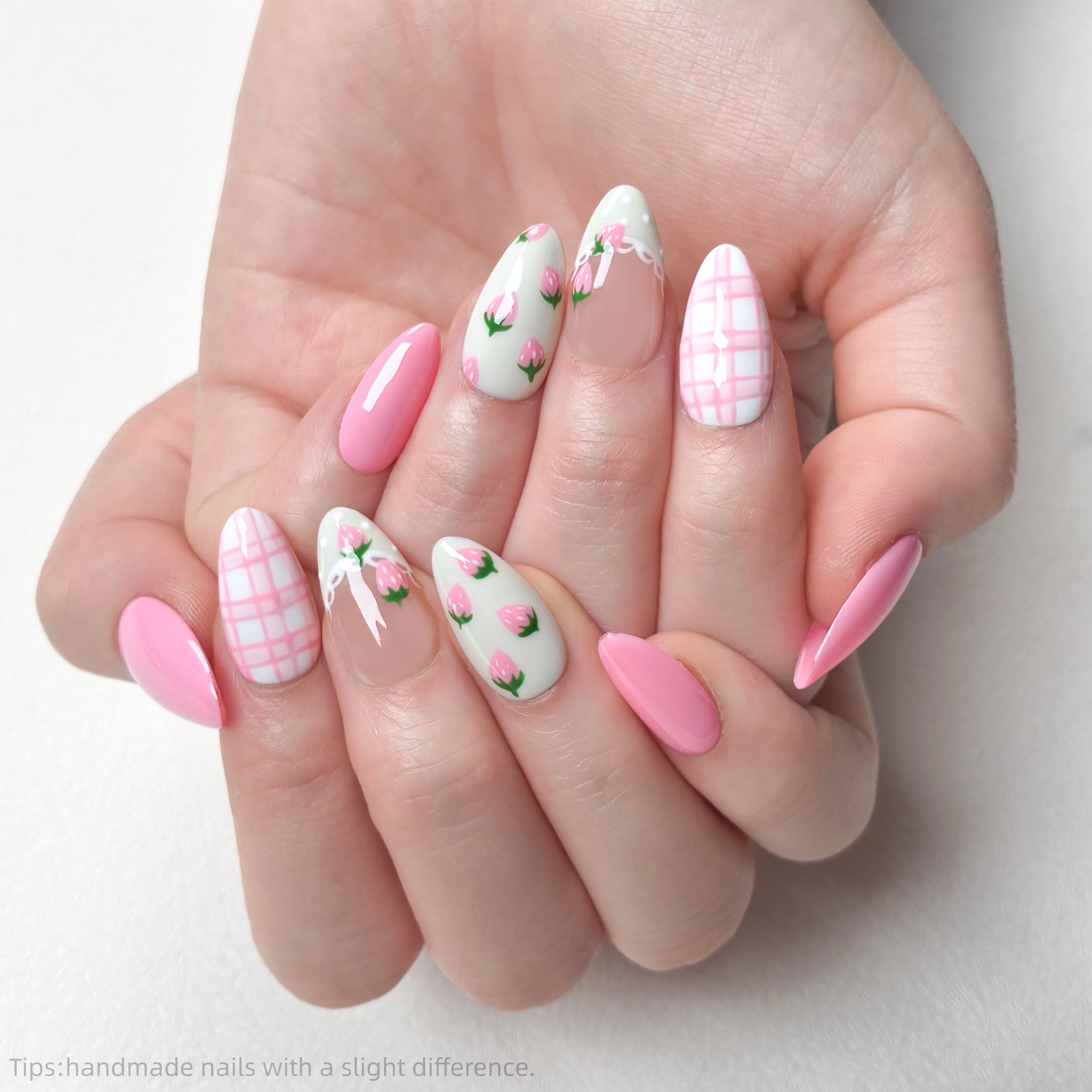 10PCS Handmade Press on Nails  – обзор и цена Nail Art Strawberry