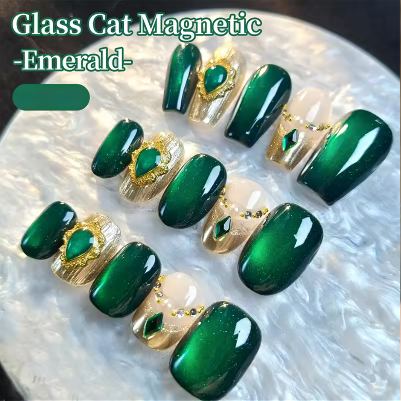 MIANEL 10ML Emerald Cat Eye Ge – обзор и цена Nail Art Emerald Green