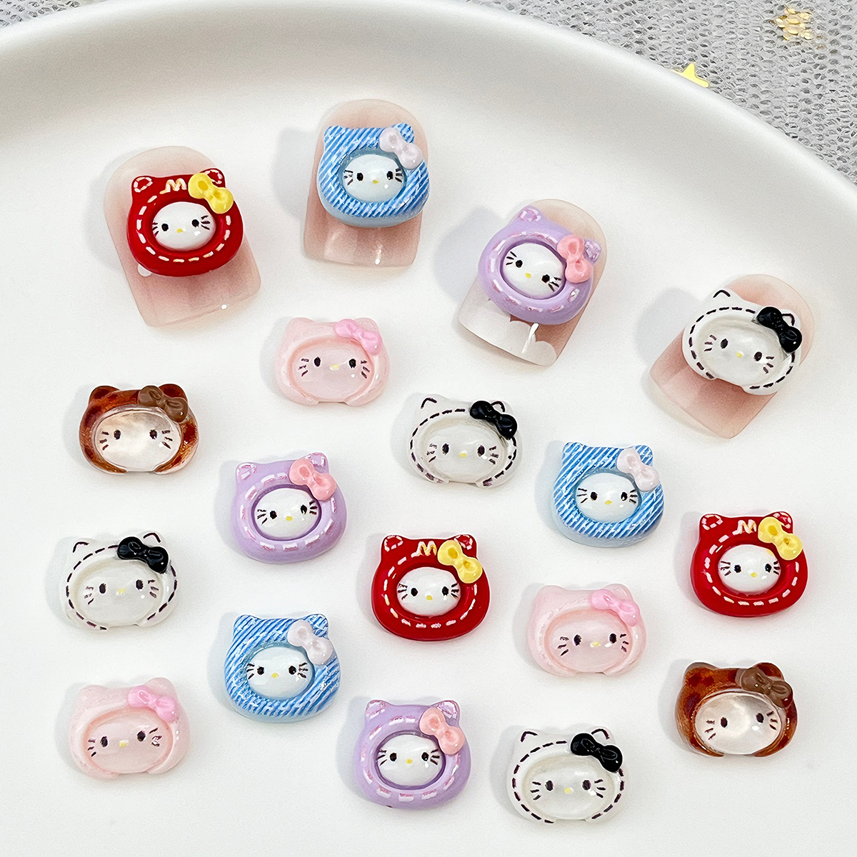 20Pcs Sweet Lovely Hello Kitty – обзор и цена Nail Art Leopard