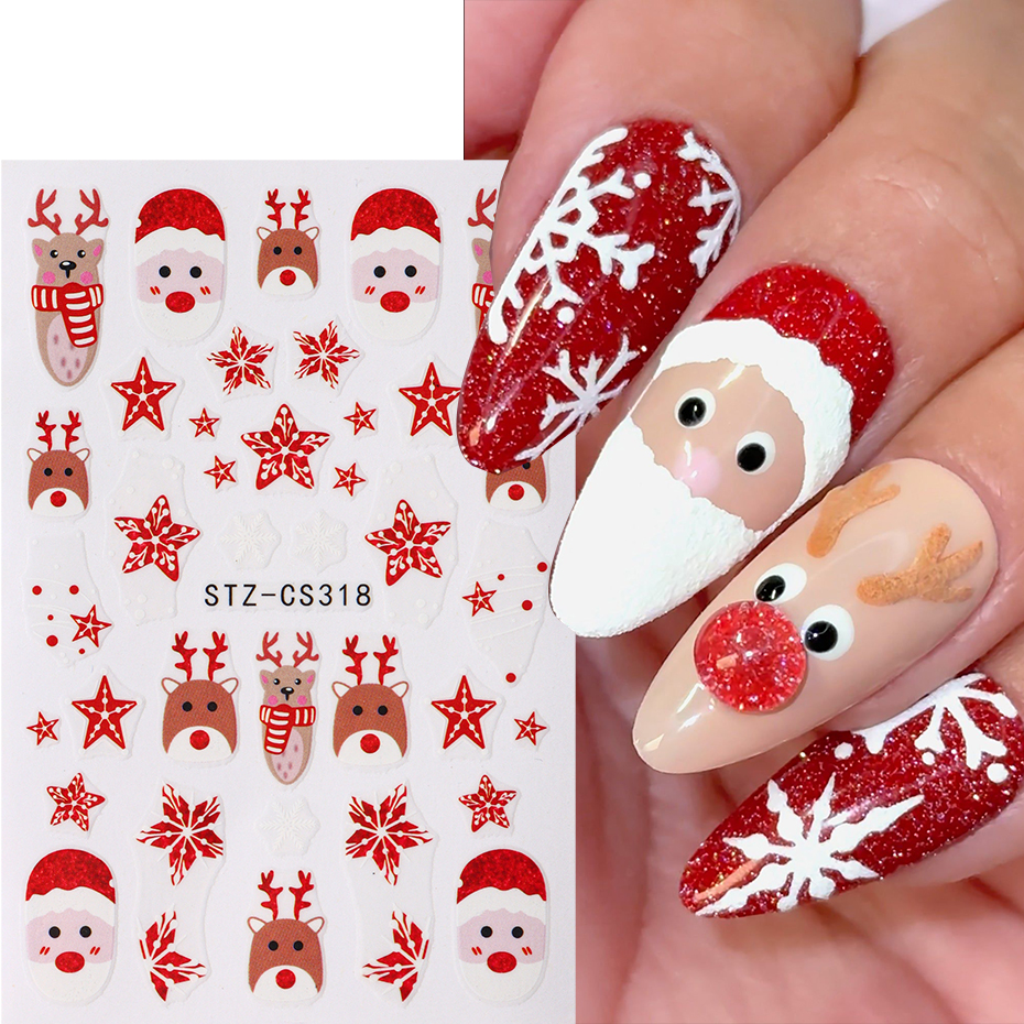 Christmas Santa Claus Elk Nail – обзор и цена Nail Art Xmas Design