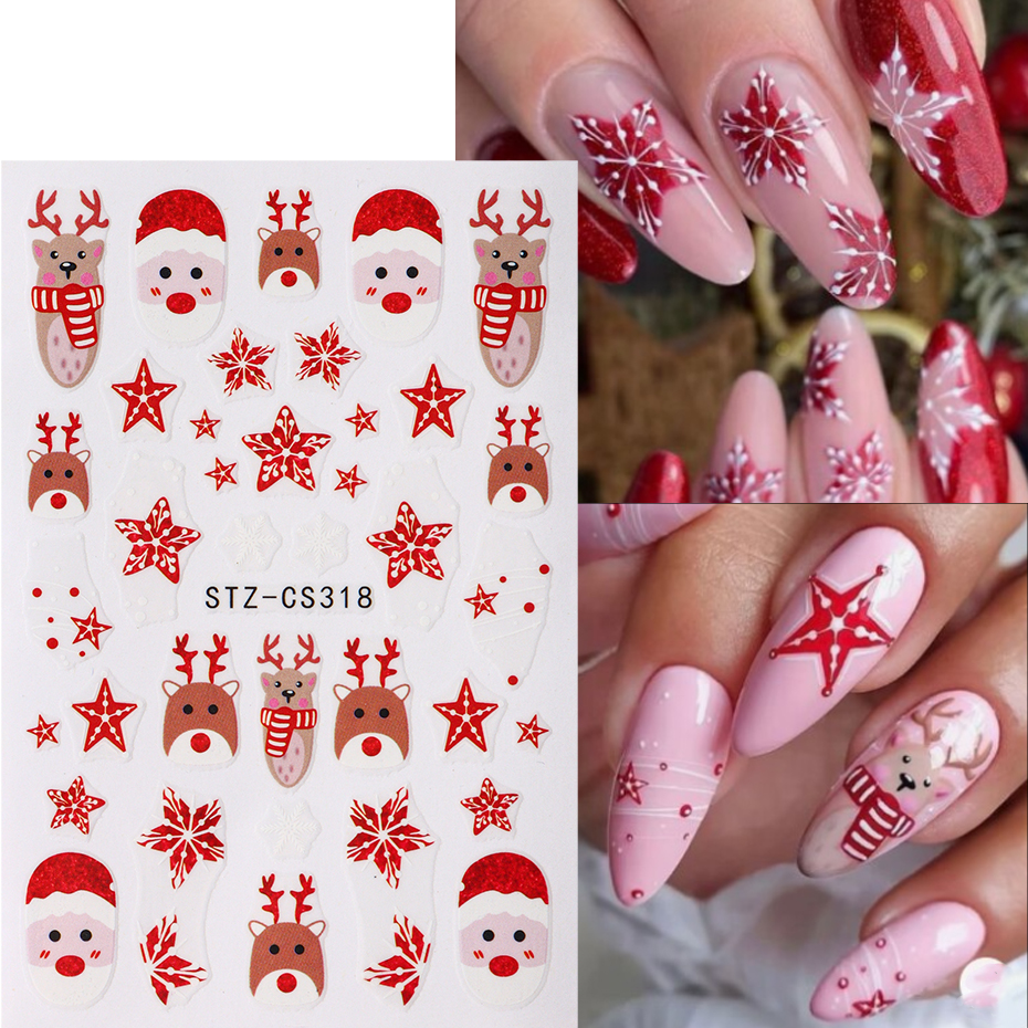 Christmas Santa Claus Elk Nail – обзор и цена Nail Art Xmas Design