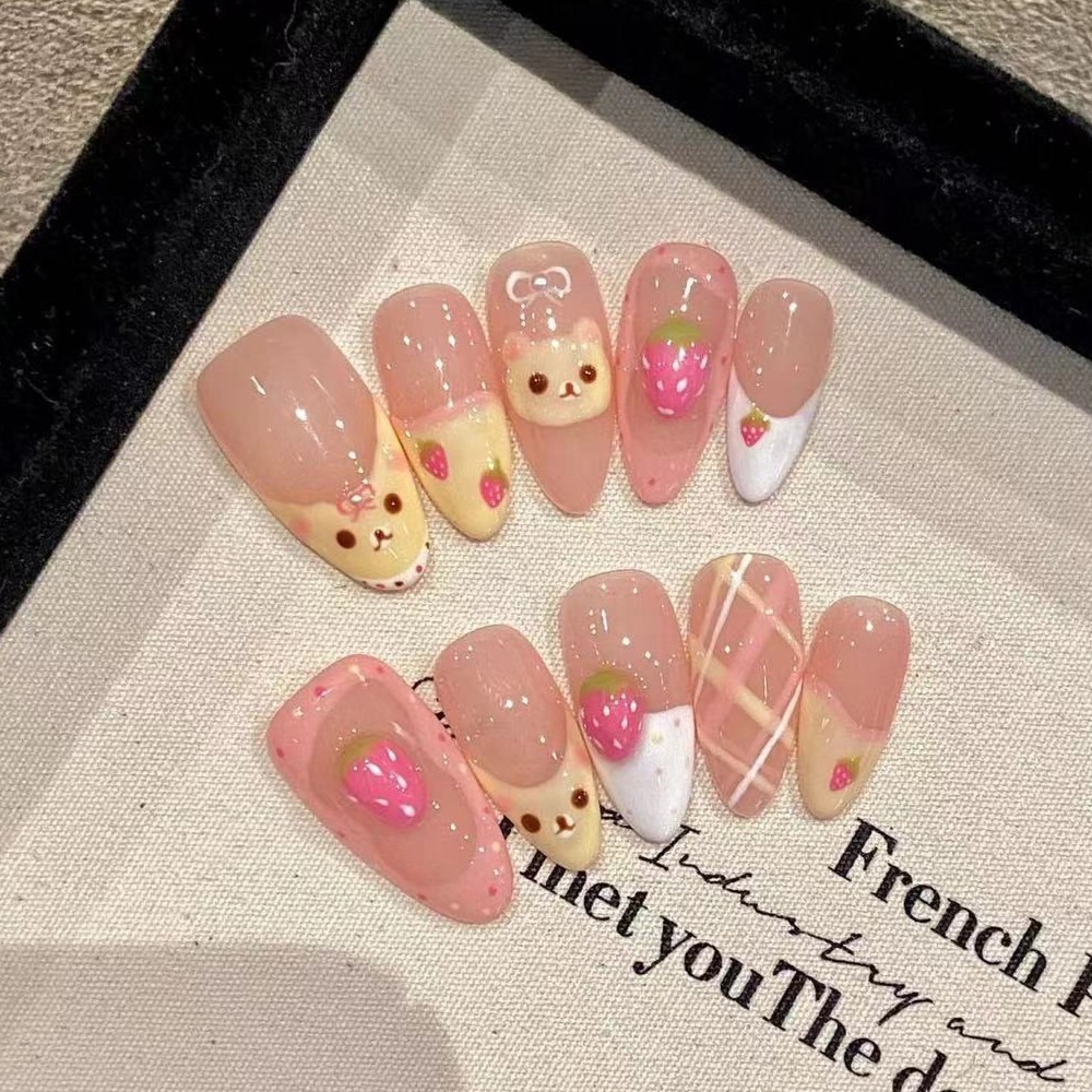 10 Pieces Strawberry Bear Cute – обзор и цена Nail Art Strawberry