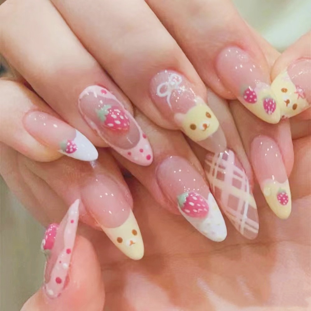 10 Pieces Strawberry Bear Cute – обзор и цена Nail Art Strawberry