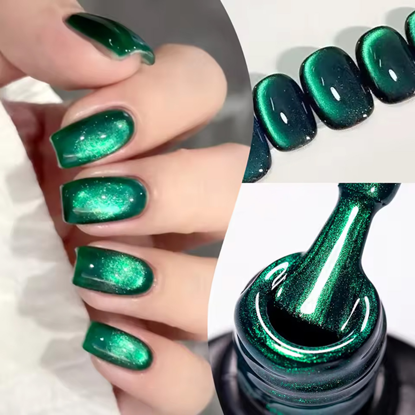 MIANEL 10ML Emerald Cat Eye Ge – обзор и цена Nail Art Emerald Green