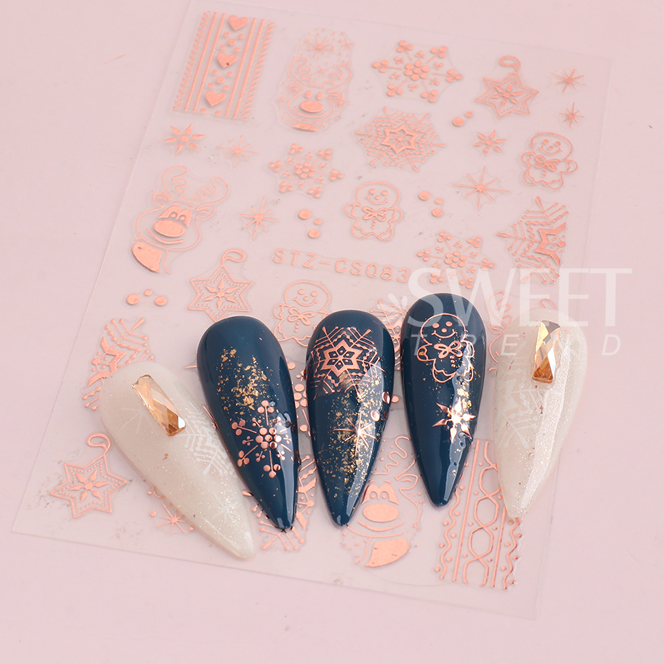 2pcs 3D Rose Gold Christmas Na – обзор и цена Nail Art Xmas Design