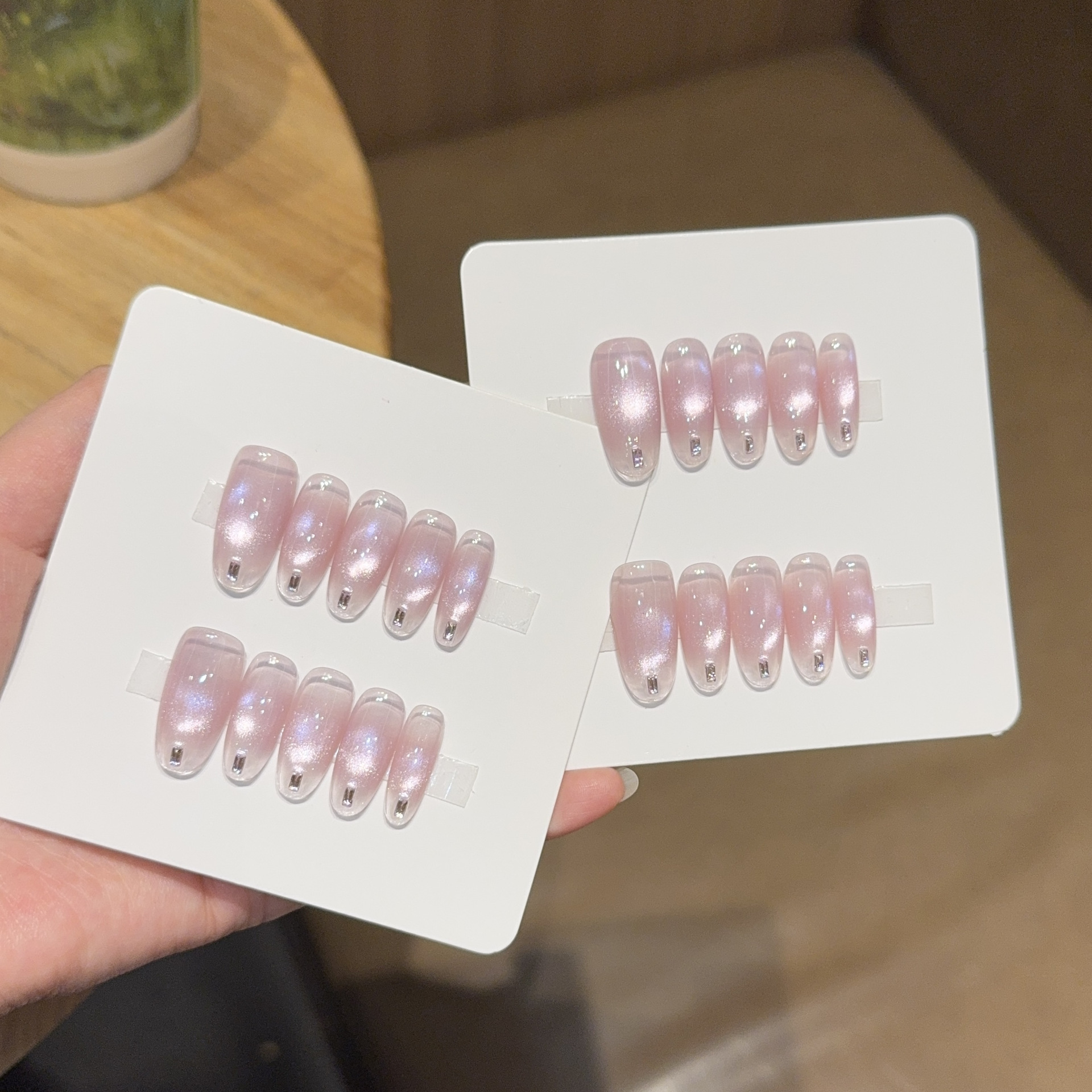 10pcs Handmade Long Oval Press – обзор и цена Nail Art Full Cat Eye