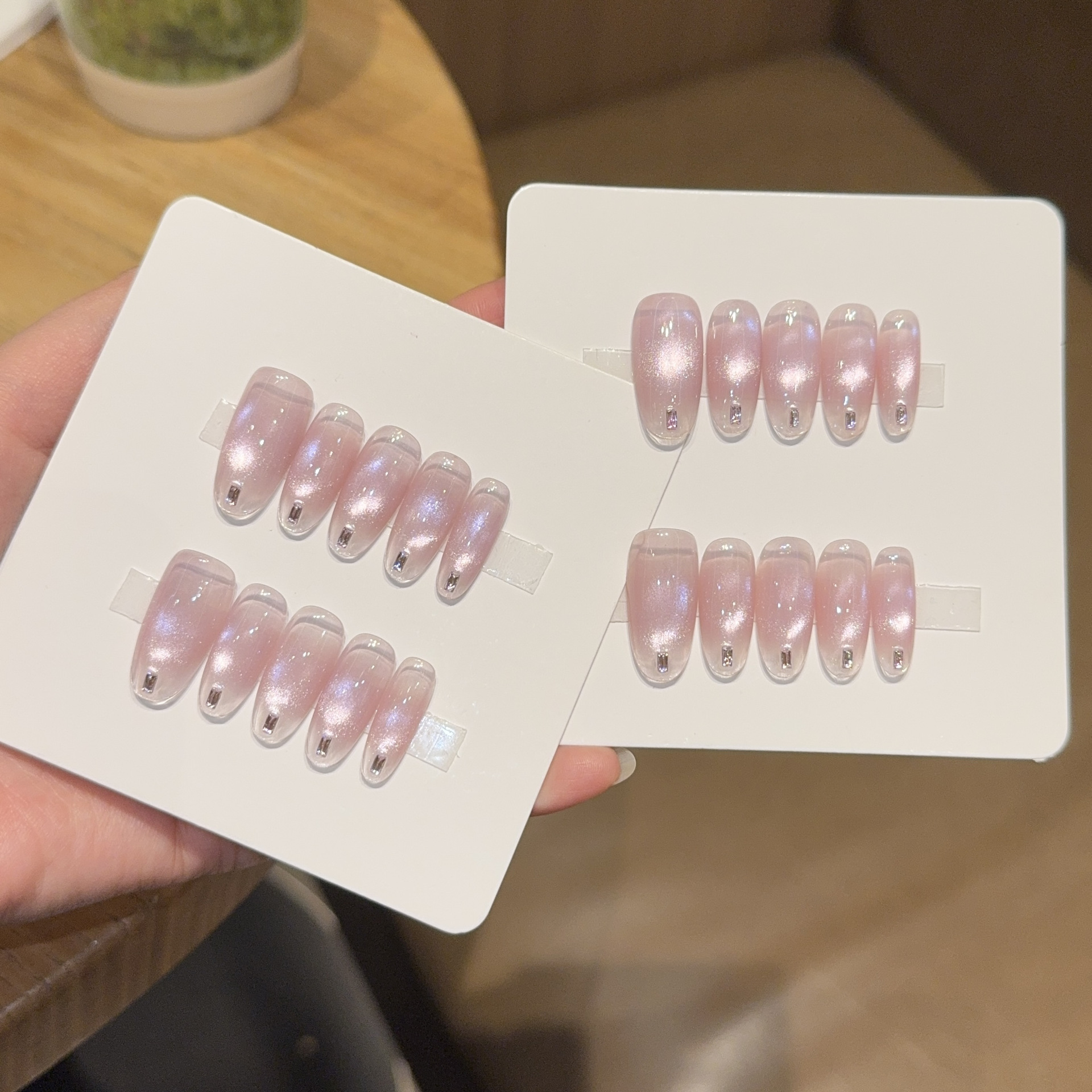 10pcs Handmade Long Oval Press – обзор и цена Nail Art Full Cat Eye