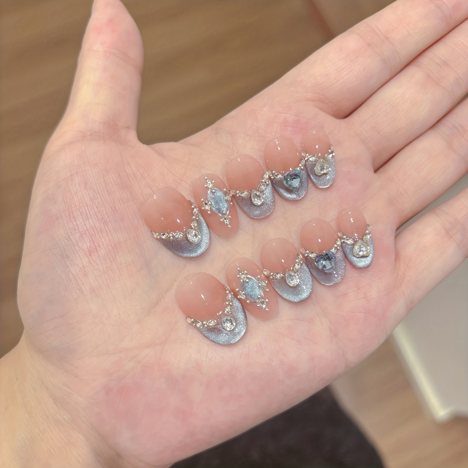 10pcs Handmade Press-on Nail S – обзор и цена Nail Art Full Cat Eye
