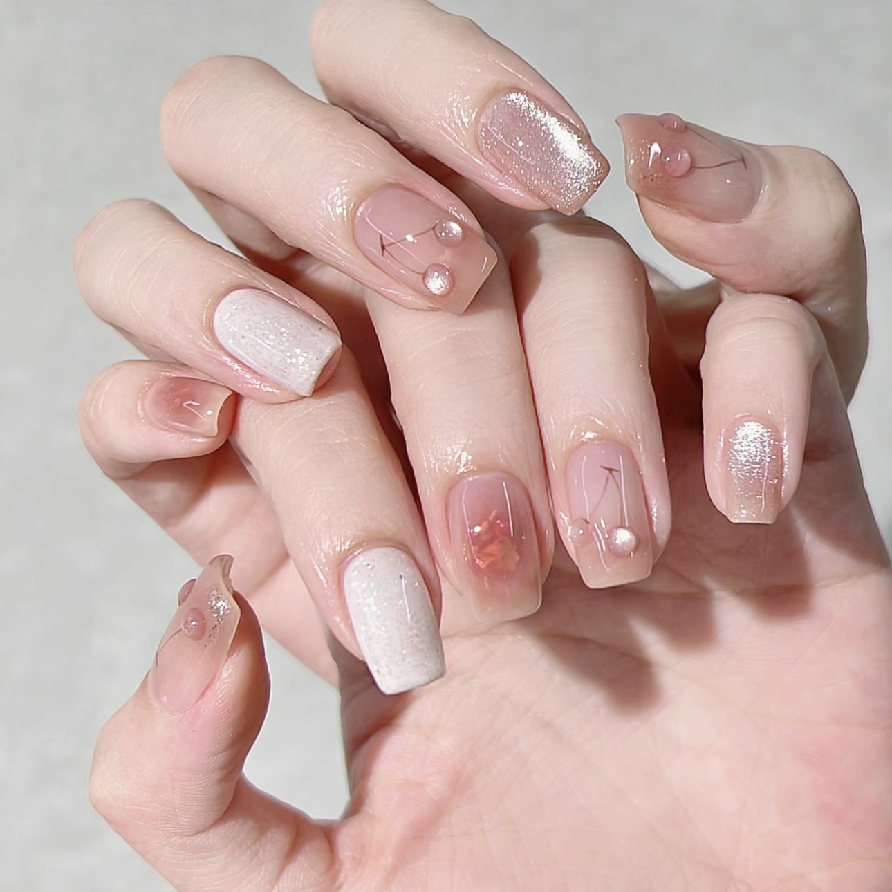 10pcs Pink Cat-Eye Handmade Na – обзор и цена Nail Art Full Cat Eye
