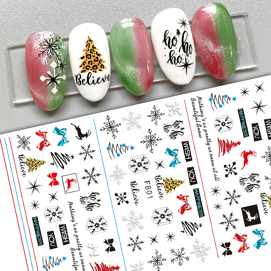Christmas Nail Stickers Festiv – обзор и цена Nail Art Xmas Design