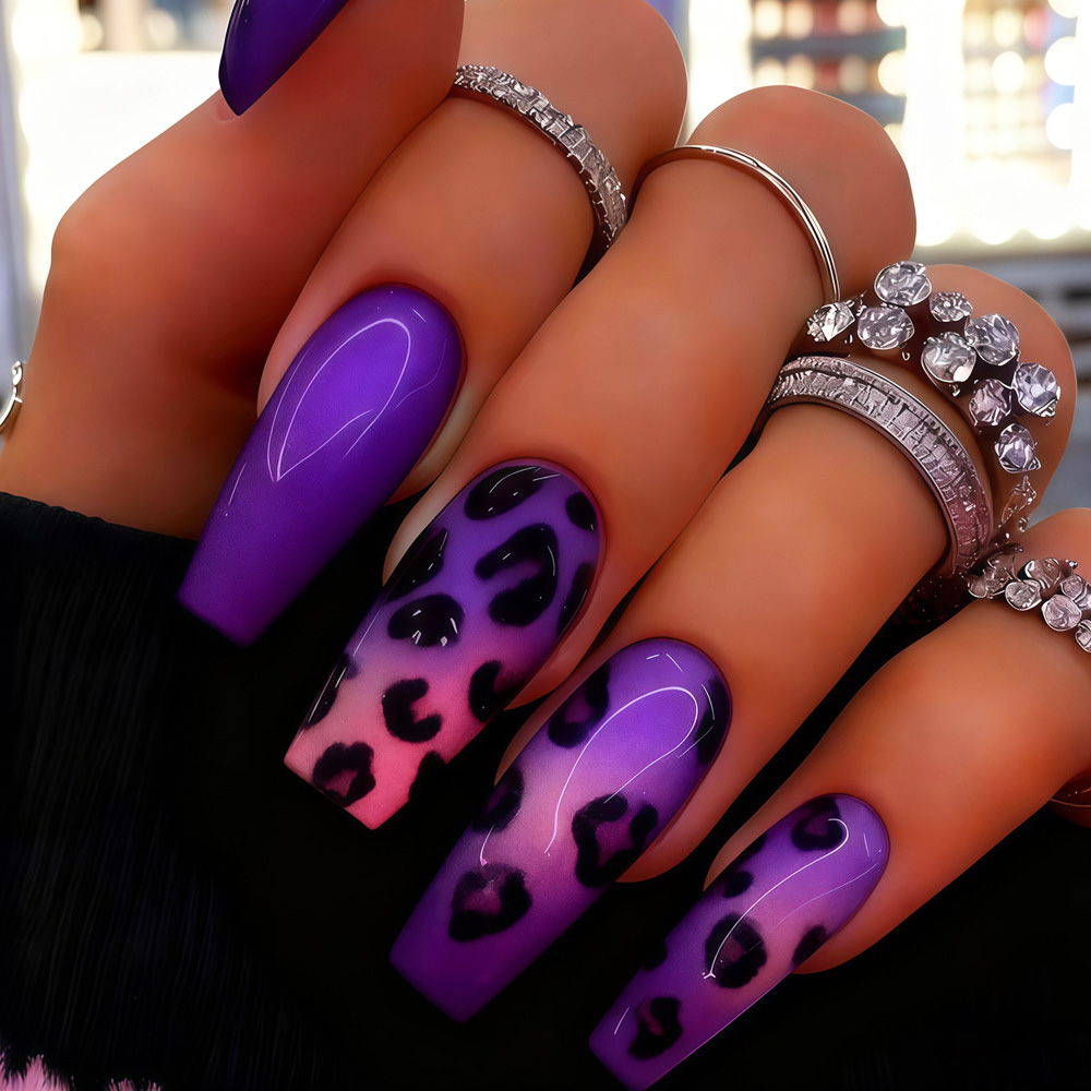 Medium fake nails tips for wom – обзор и цена Nail Art Leopard