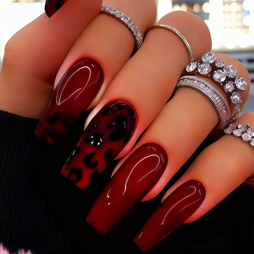 Medium fake nails tips for wom – обзор и цена Nail Art Leopard