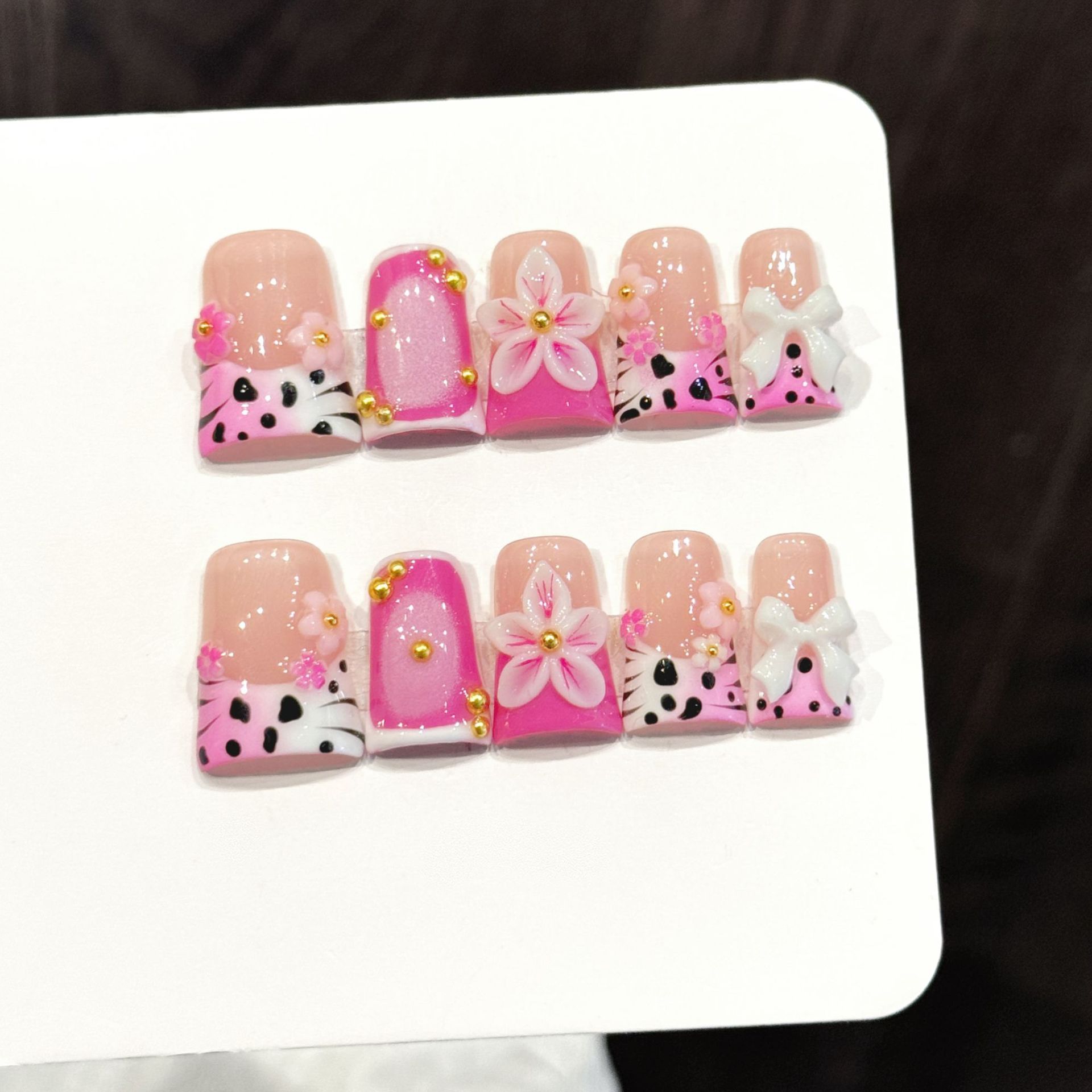 10pcs Pure Hand Pressed Duck N – обзор и цена Nail Art Leopard