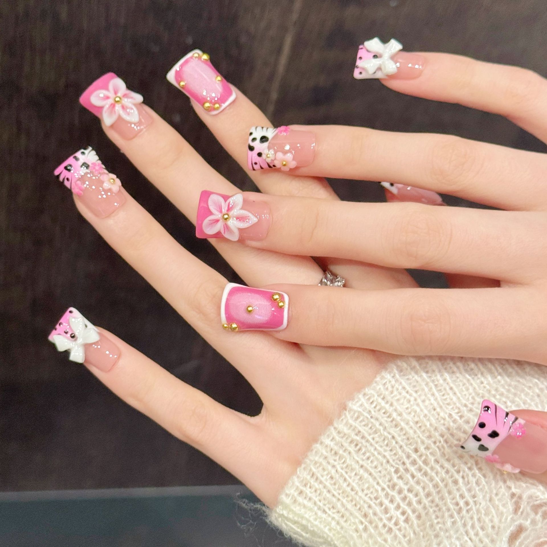 10pcs Pure Hand Pressed Duck N – обзор и цена Nail Art Leopard
