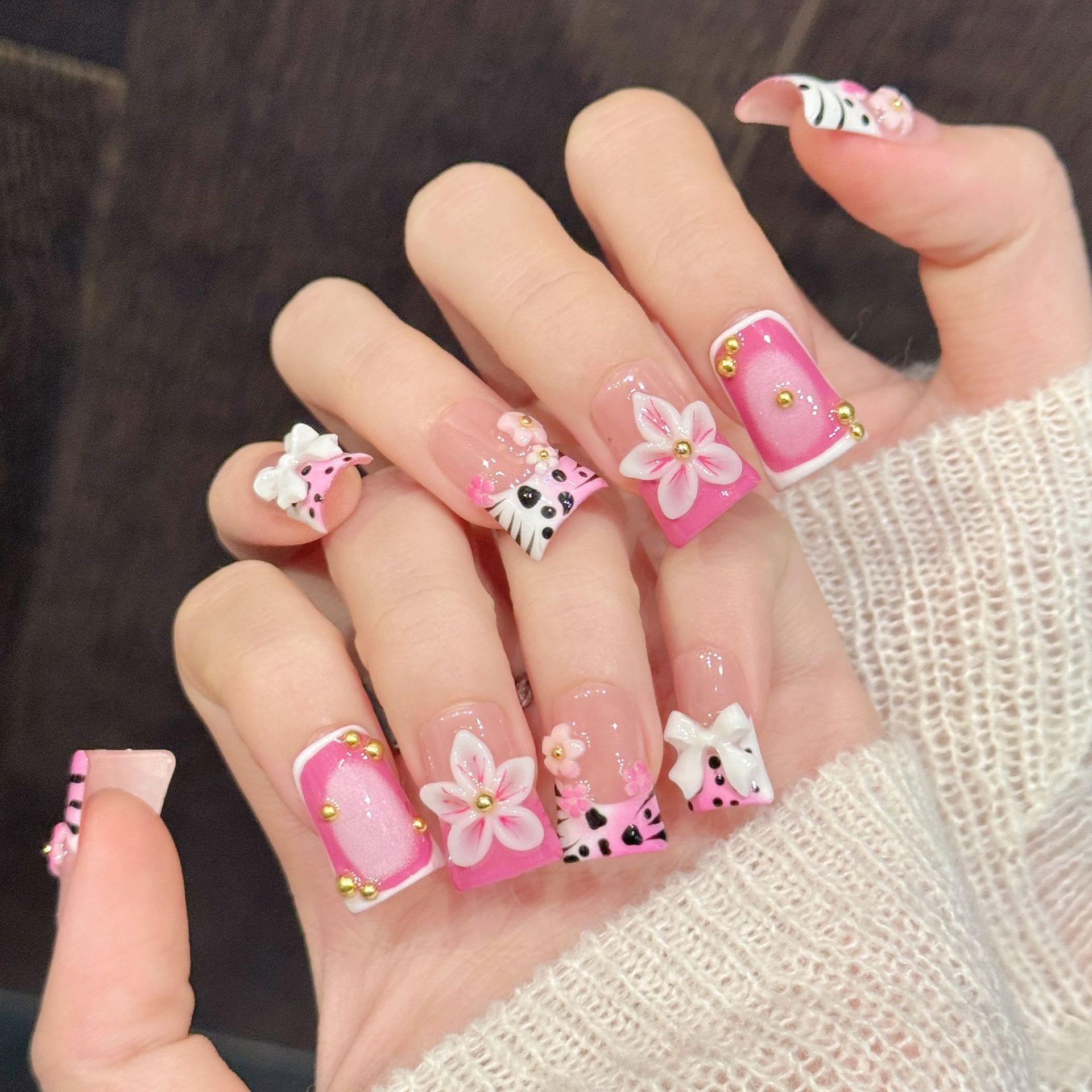 10pcs Pure Hand Pressed Duck N – обзор и цена Nail Art Leopard