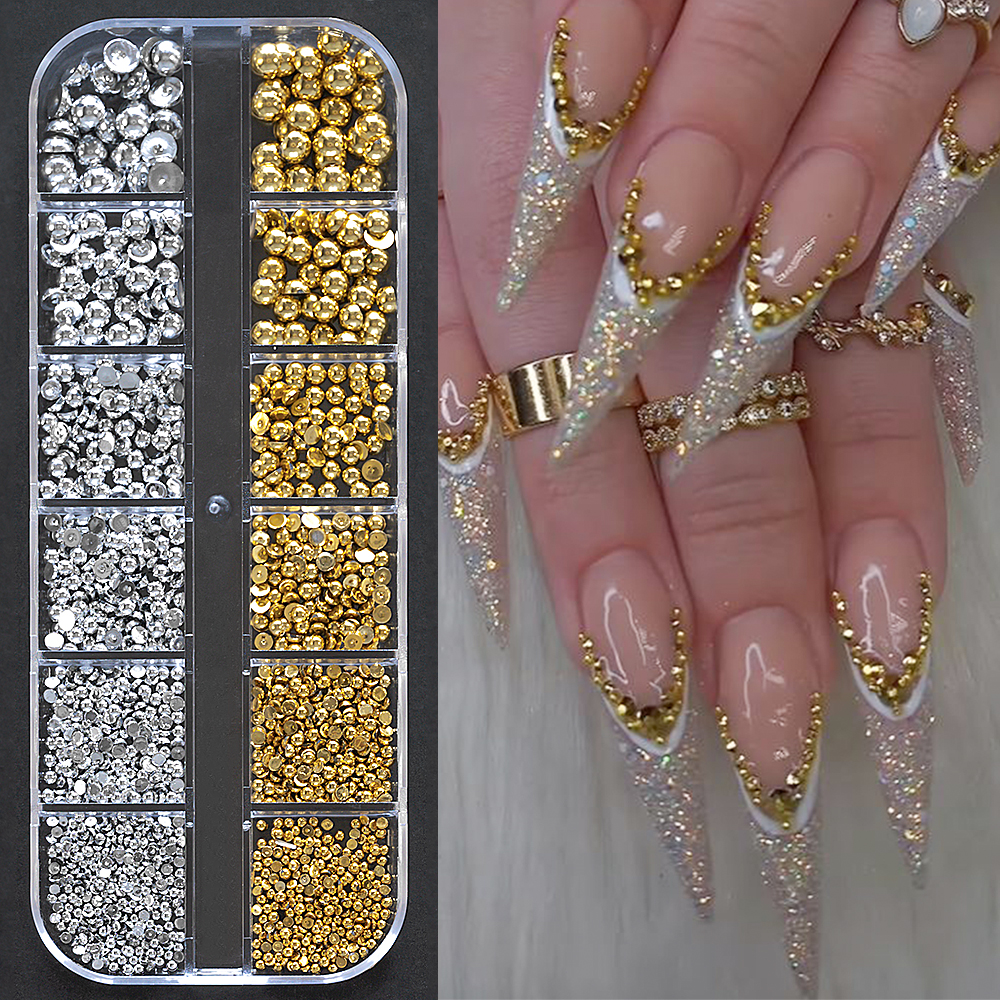 12Grids Gold/Sliver Half Round – обзор и цена Nail Art Xmas Design