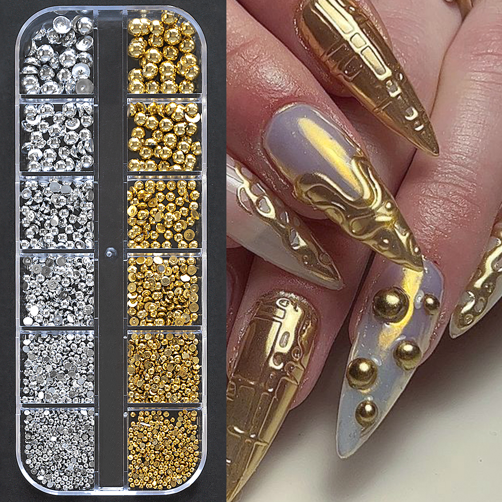 12Grids Gold/Sliver Half Round – обзор и цена Nail Art Xmas Design