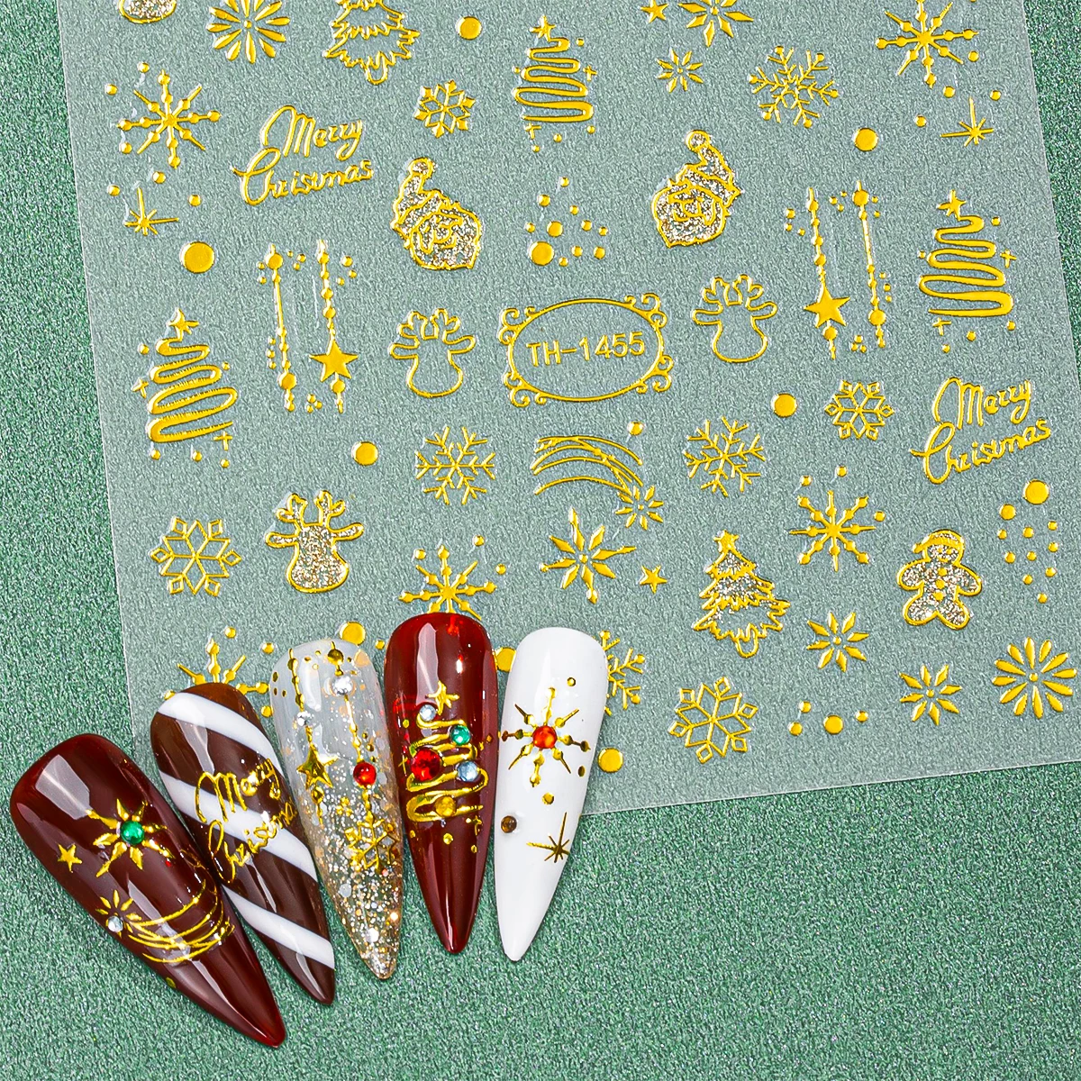 2pcs Cute New Year Cartoon Nai – обзор и цена Nail Art Xmas Design