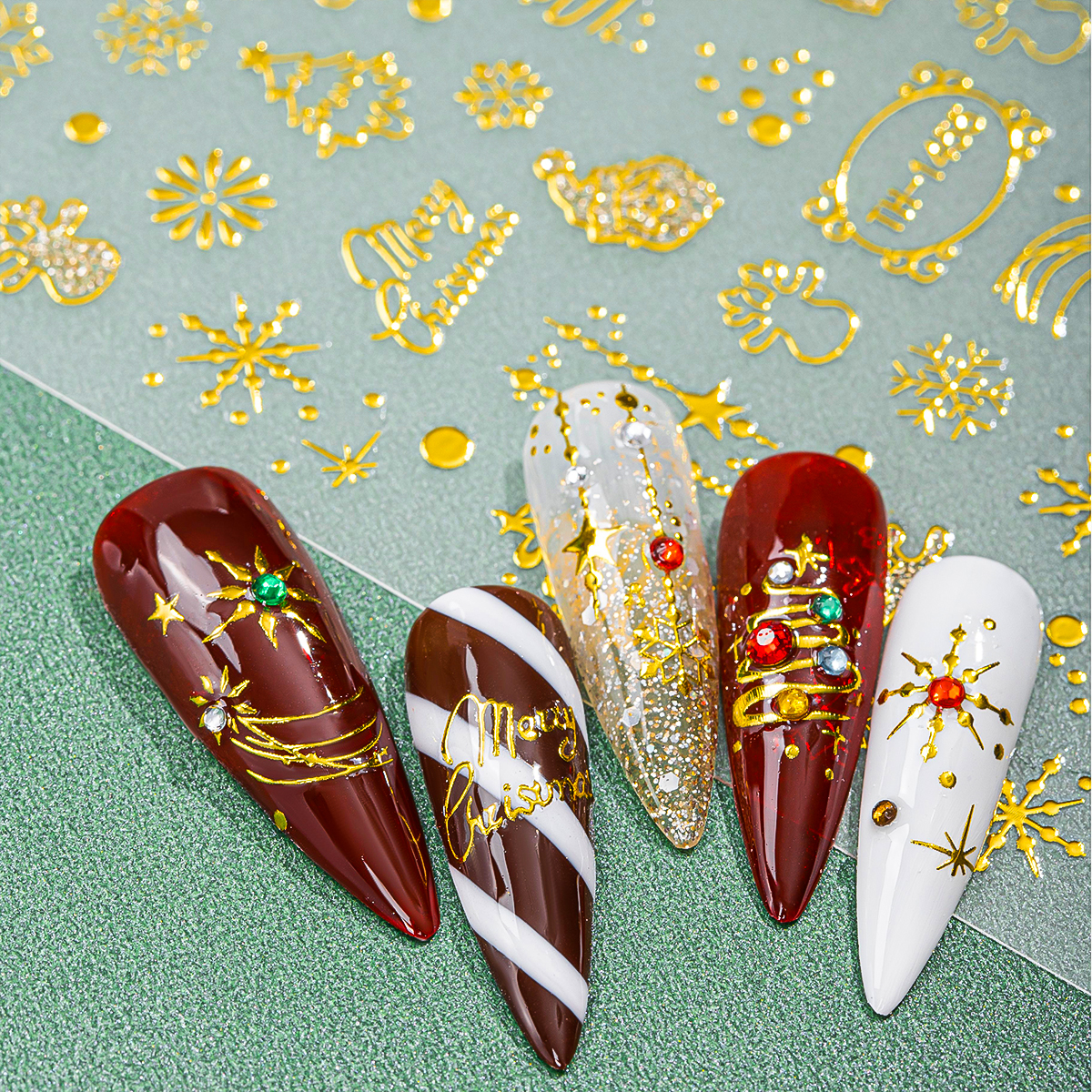 2pcs Cute New Year Cartoon Nai – обзор и цена Nail Art Xmas Design