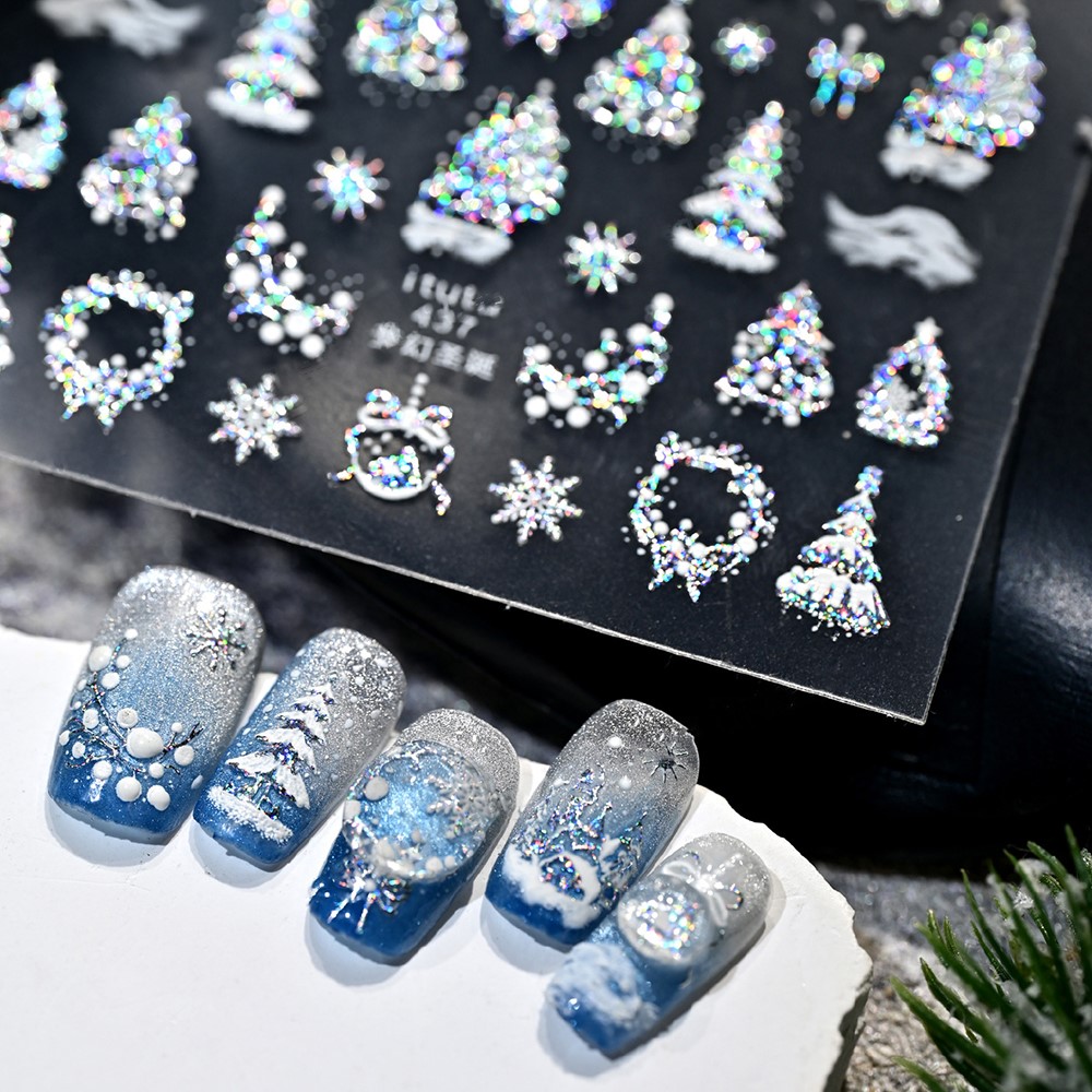 5D Embossed Gold Castle/Garlan – обзор и цена Nail Art Xmas Design