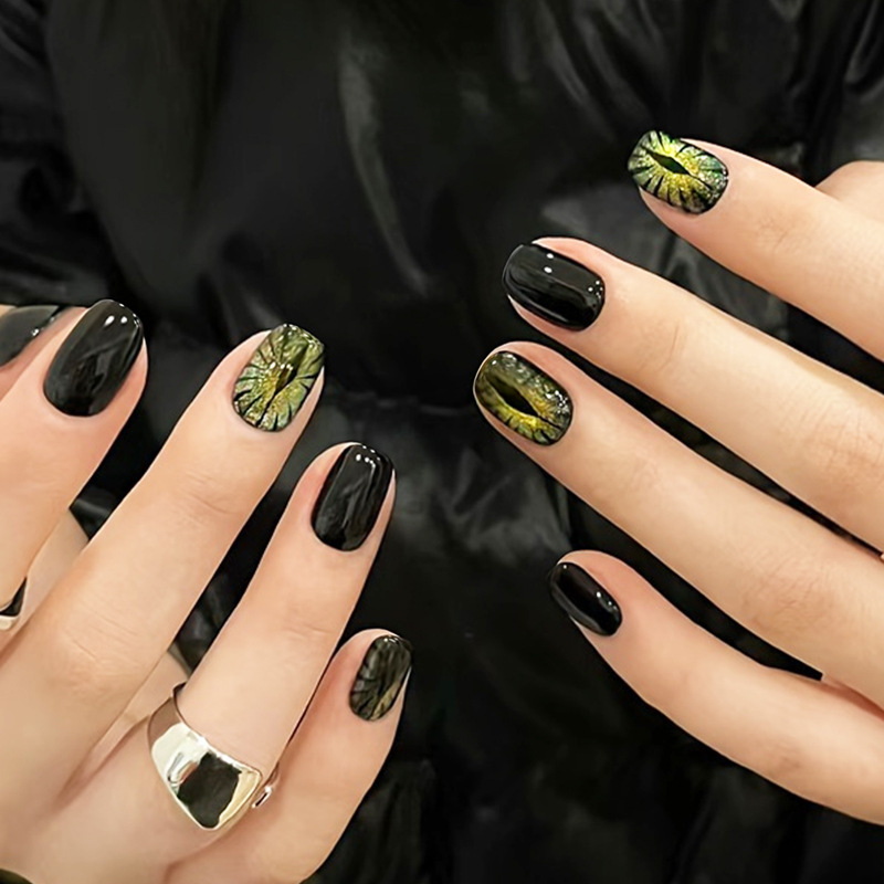 Short fake nails for women shi – обзор и цена Nail Art Full Cat Eye